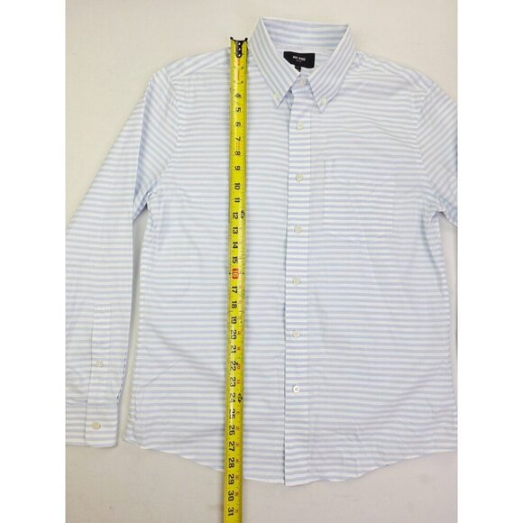 Jack Spade Sz Medium Mens Blue White Stripe Button Down Long Sleeve Cotton Shirt - Picture 8 of 9